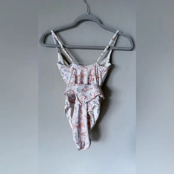 NWT WeWoreWhat Danielle One Piece Swim Suit Cream Size XS